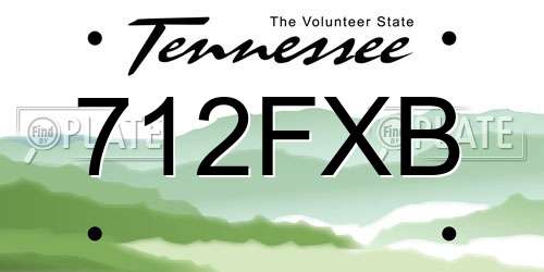 712FXB Tennessee License Plate