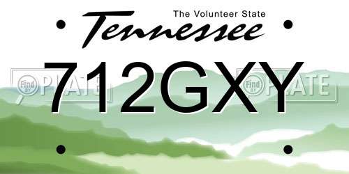 712GXY Tennessee License Plate