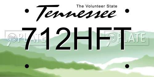 712HFT Tennessee License Plate