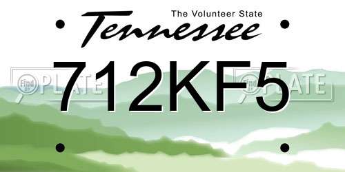 712KF5 Tennessee License Plate