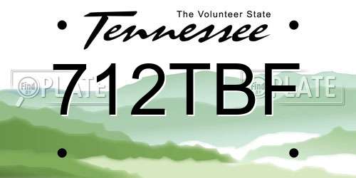 712TBF Tennessee License Plate