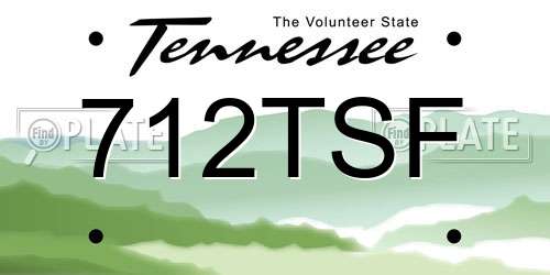 712TSF Tennessee License Plate