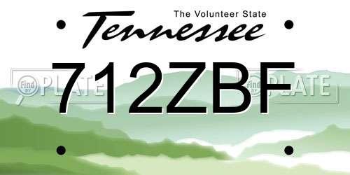 712ZBF Tennessee License Plate