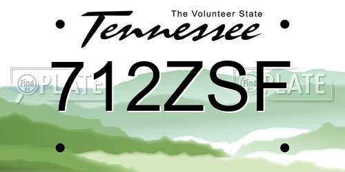 712ZSF Tennessee License Plate