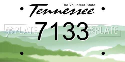 7133 Tennessee License Plate