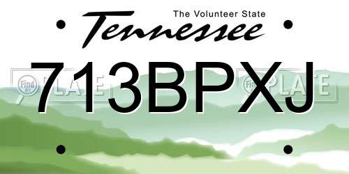 713BPXJ Tennessee License Plate