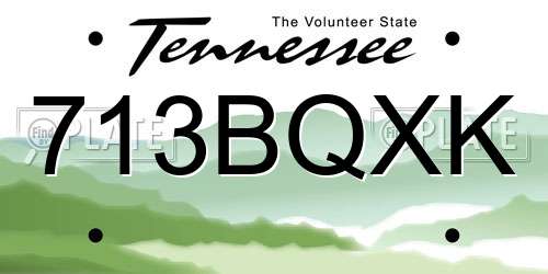 713BQXK Tennessee License Plate
