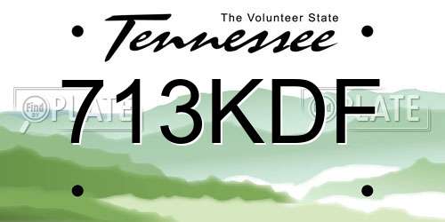 713KDF Tennessee License Plate