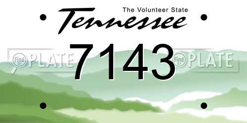 7143 Tennessee License Plate