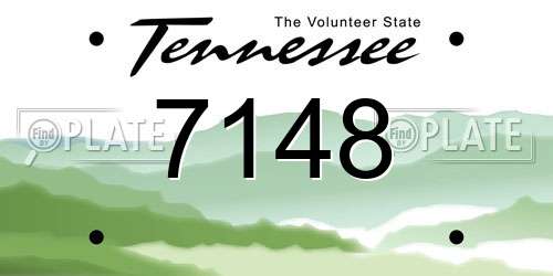 7148 Tennessee License Plate