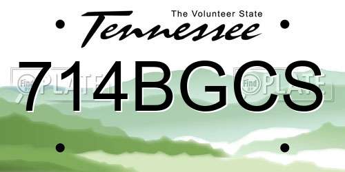 714BGCS Tennessee License Plate
