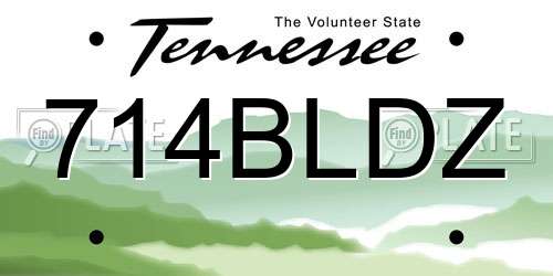 714BLDZ Tennessee License Plate