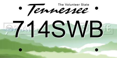 714SWB Tennessee License Plate
