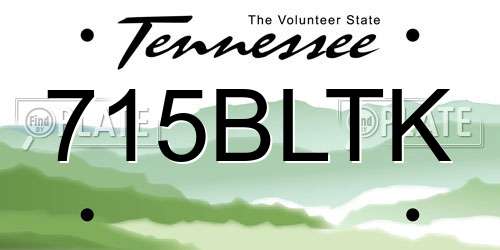 715BLTK Tennessee License Plate