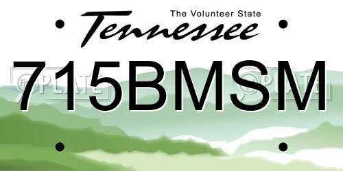 715BMSM Tennessee License Plate