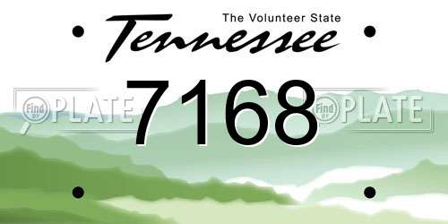 7168 Tennessee License Plate