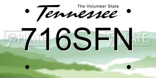716SFN Tennessee License Plate