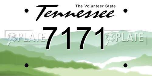 7171 Tennessee License Plate