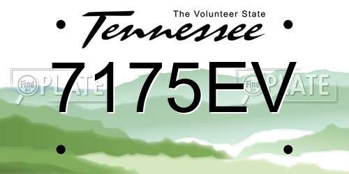 7175EV Tennessee License Plate