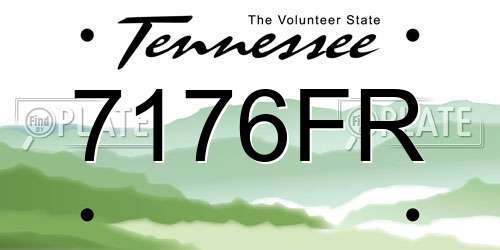 7176FR Tennessee License Plate