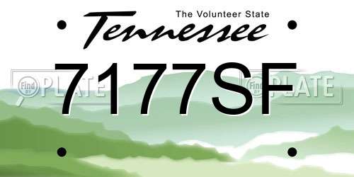 7177SF Tennessee License Plate