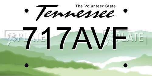 717AVF Tennessee License Plate