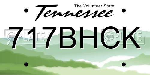 717BHCK Tennessee License Plate