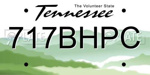 717BHPC Tennessee License Plate