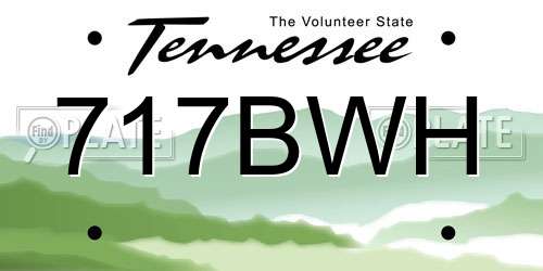 717BWH Tennessee License Plate