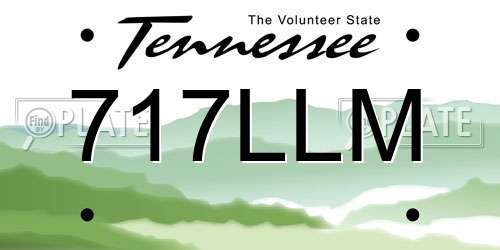 717LLM Tennessee License Plate