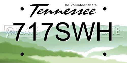 717SWH Tennessee License Plate