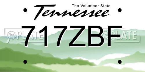 717ZBF Tennessee License Plate