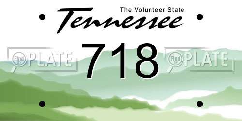 718 Tennessee License Plate