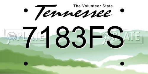 7183FS Tennessee License Plate