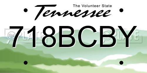 718BCBY license plate in TN state