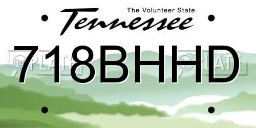 718BHHD Tennessee License Plate