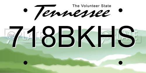 718BKHS Tennessee License Plate