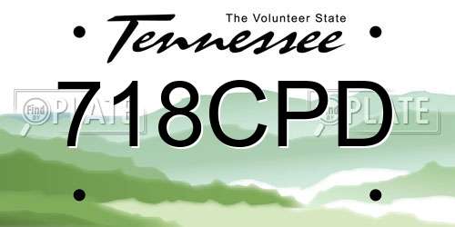 718CPD Tennessee License Plate