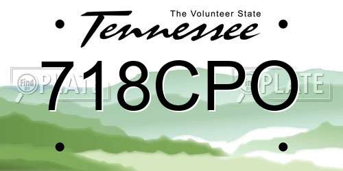 718CPO Tennessee License Plate