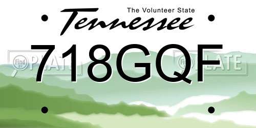 718GQF Tennessee License Plate