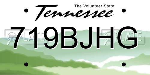 719BJHG Tennessee License Plate