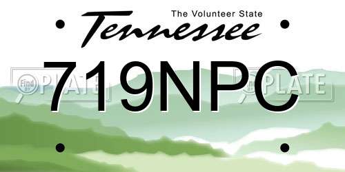 719NPC Tennessee License Plate