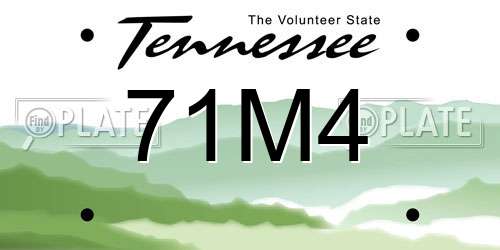 71M4 Tennessee License Plate