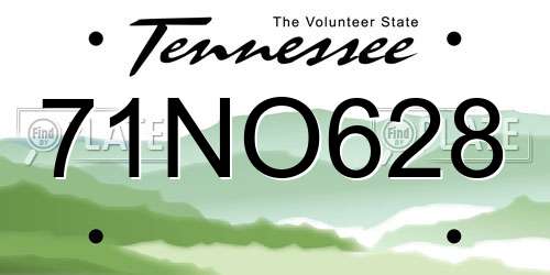 71NO628 Tennessee License Plate