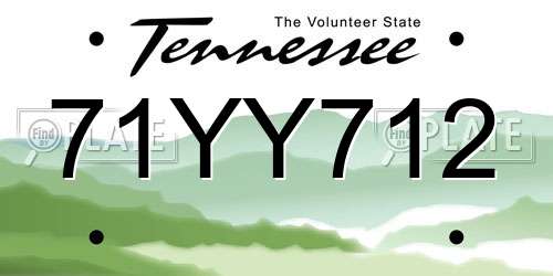 71YY712 Tennessee License Plate