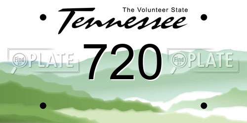 720 Tennessee License Plate