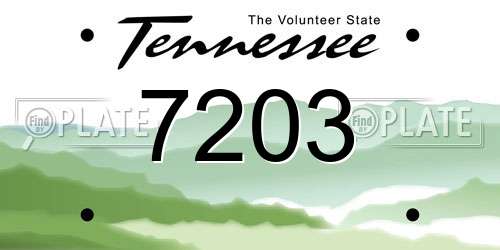 7203 Tennessee License Plate