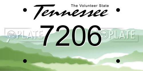 7206 Tennessee License Plate