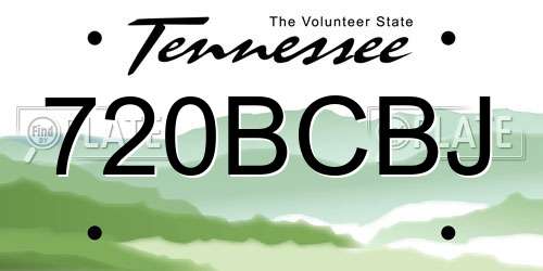 720BCBJ Tennessee License Plate