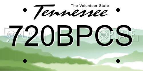 720BPCS Tennessee License Plate